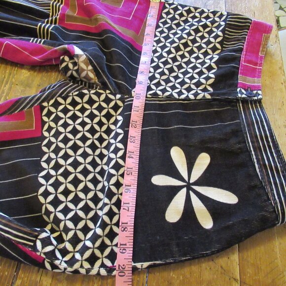 Vintage Etcetera Pants Womens 2 Small Brown Pink Corduroy Flare Stretch Retro - Picture 10 of 15